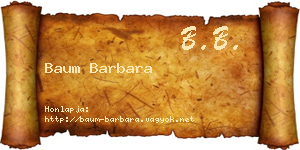 Baum Barbara névjegykártya
